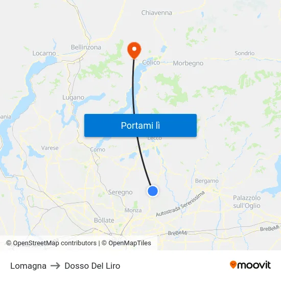 Lomagna to Dosso Del Liro map