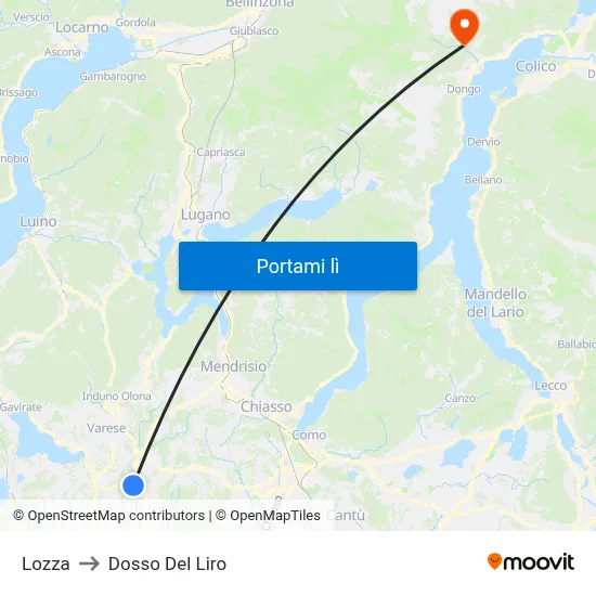 Lozza to Dosso Del Liro map