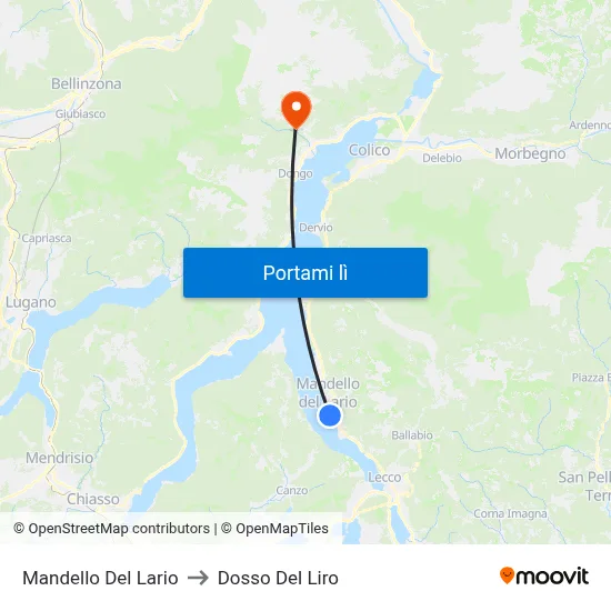 Mandello Del Lario to Dosso Del Liro map