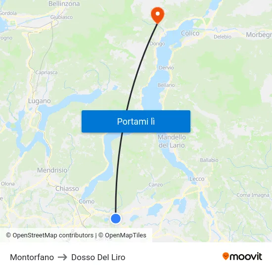 Montorfano to Dosso Del Liro map