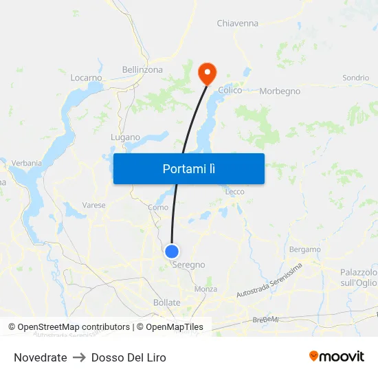 Novedrate to Dosso Del Liro map