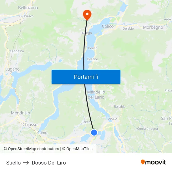 Suello to Dosso Del Liro map