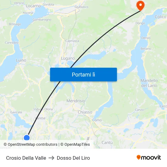 Crosio Della Valle to Dosso Del Liro map