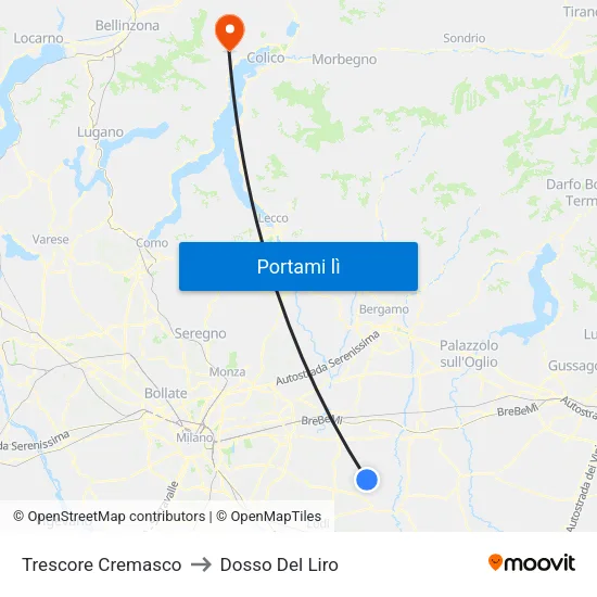 Trescore Cremasco to Dosso Del Liro map