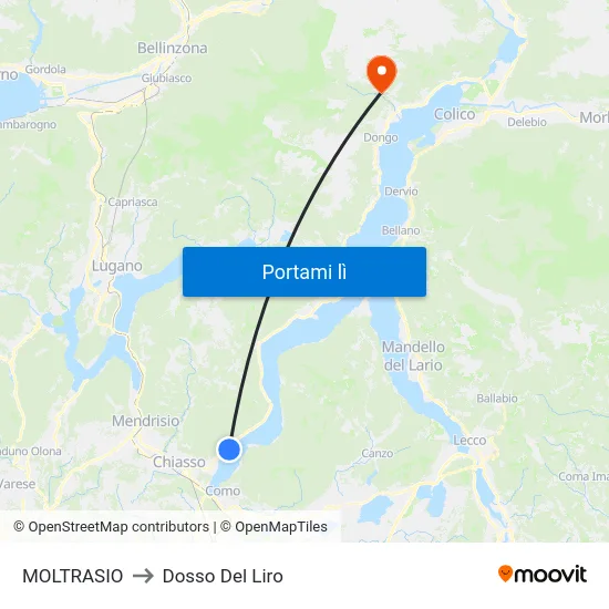 MOLTRASIO to Dosso Del Liro map