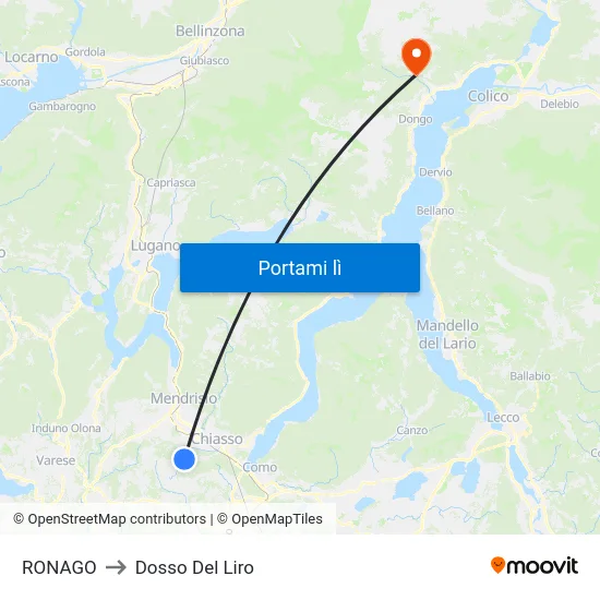 RONAGO to Dosso Del Liro map