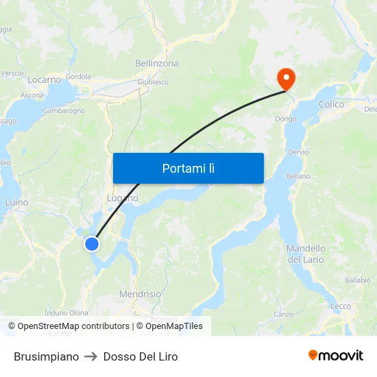 Brusimpiano to Dosso Del Liro map