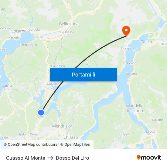 Cuasso Al Monte to Dosso Del Liro map