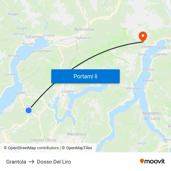 Grantola to Dosso Del Liro map