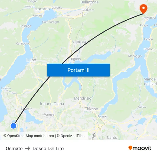 Osmate to Dosso Del Liro map
