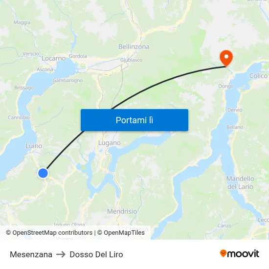 Mesenzana to Dosso Del Liro map
