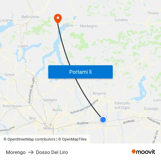 Morengo to Dosso Del Liro map