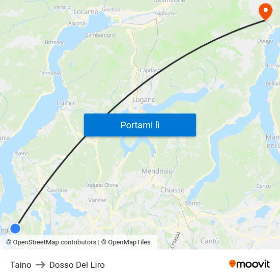 Taino to Dosso Del Liro map