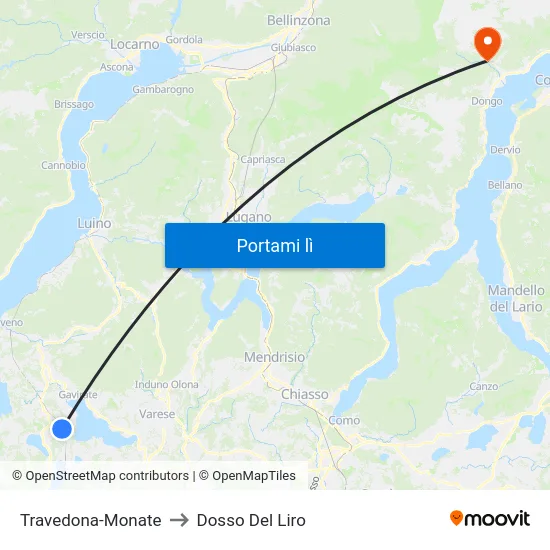 Travedona-Monate to Dosso Del Liro map