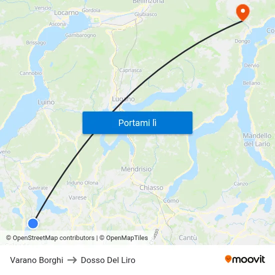 Varano Borghi to Dosso Del Liro map
