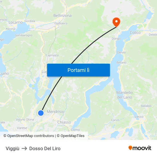 Viggiù to Dosso Del Liro map