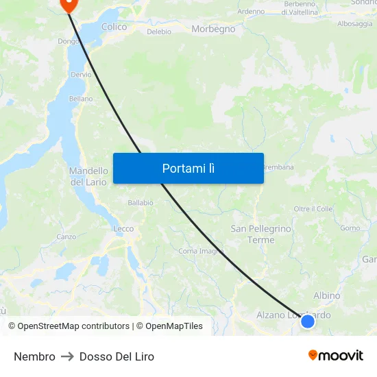 Nembro to Dosso Del Liro map
