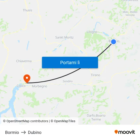 Bormio to Dubino map