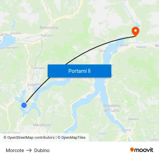 Morcote to Dubino map