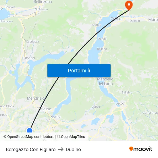 Beregazzo Con Figliaro to Dubino map