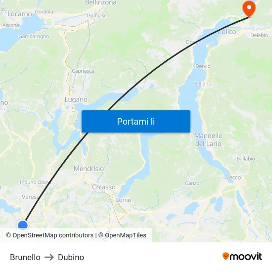 Brunello to Dubino map