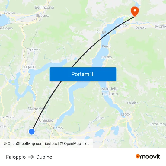Faloppio to Dubino map