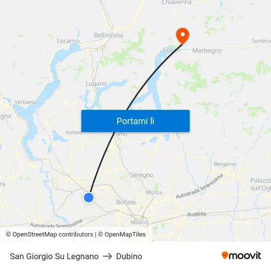 San Giorgio Su Legnano to Dubino map