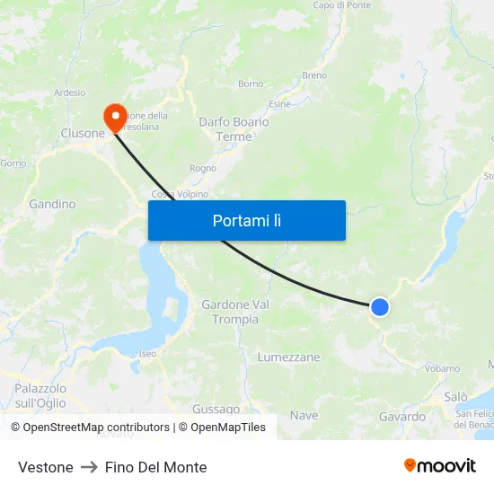 Vestone to Fino Del Monte map