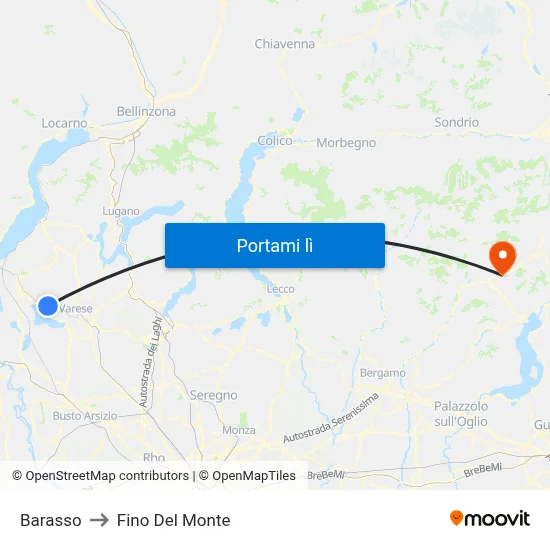 Barasso to Fino Del Monte map