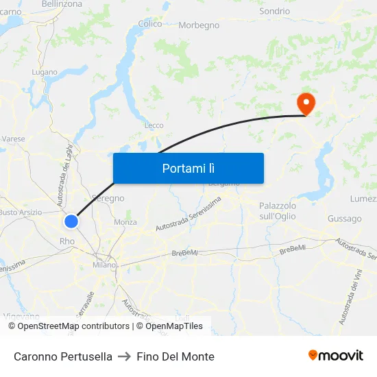 Caronno Pertusella to Fino Del Monte map