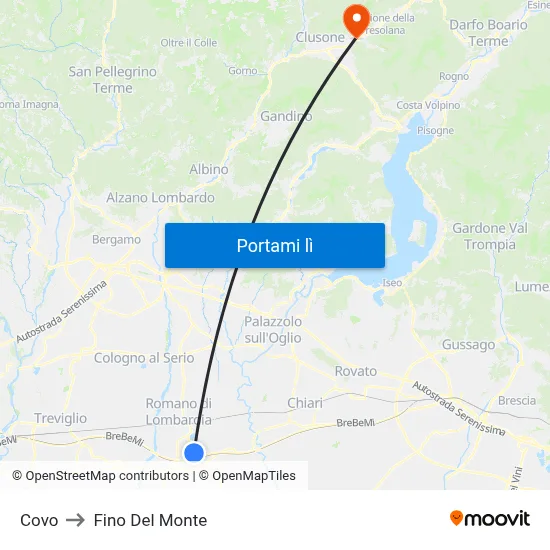 Covo to Fino Del Monte map