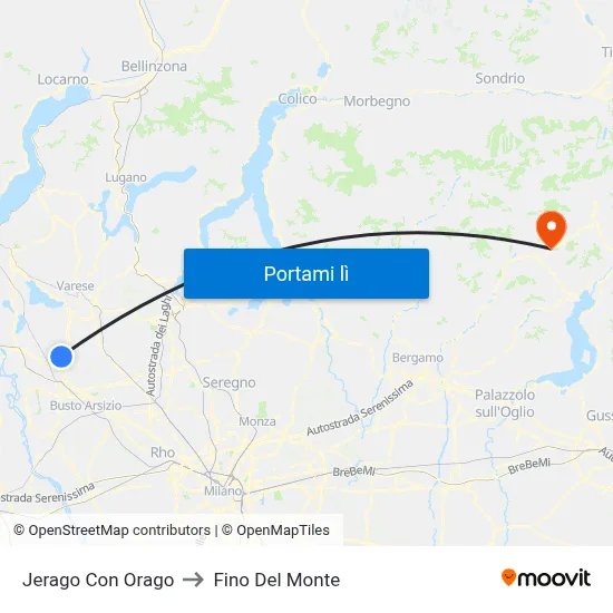 Jerago Con Orago to Fino Del Monte map