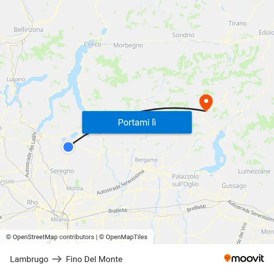 Lambrugo to Fino Del Monte map
