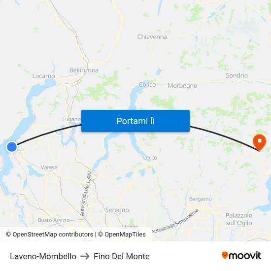 Laveno-Mombello to Fino Del Monte map