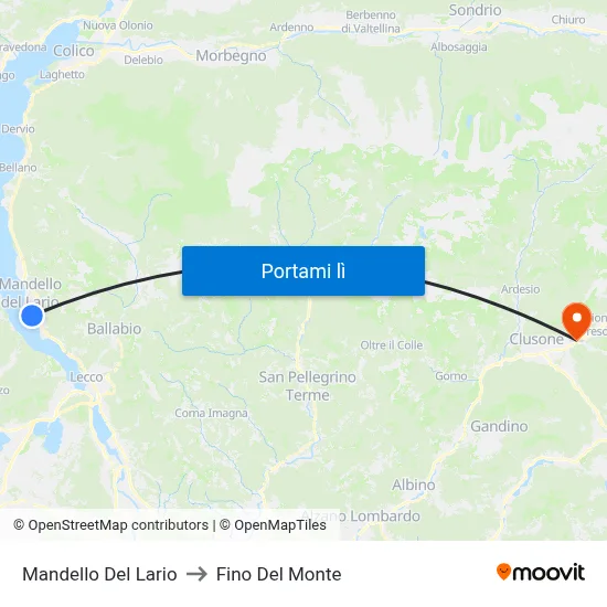 Mandello Del Lario to Fino Del Monte map