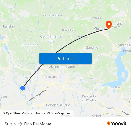 Suisio to Fino Del Monte map