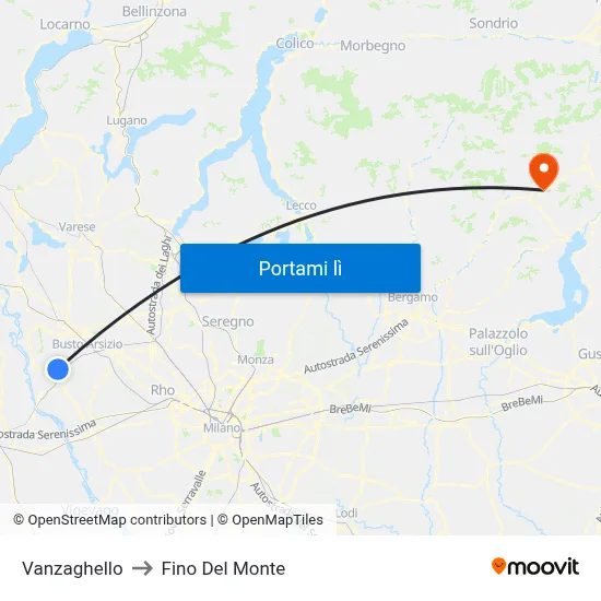 Vanzaghello to Fino Del Monte map