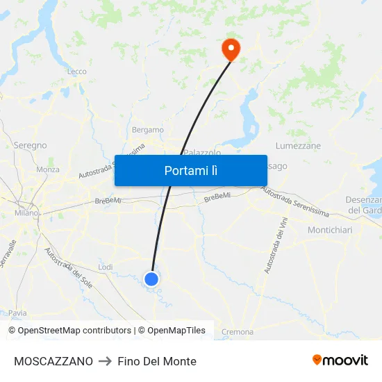 MOSCAZZANO to Fino Del Monte map
