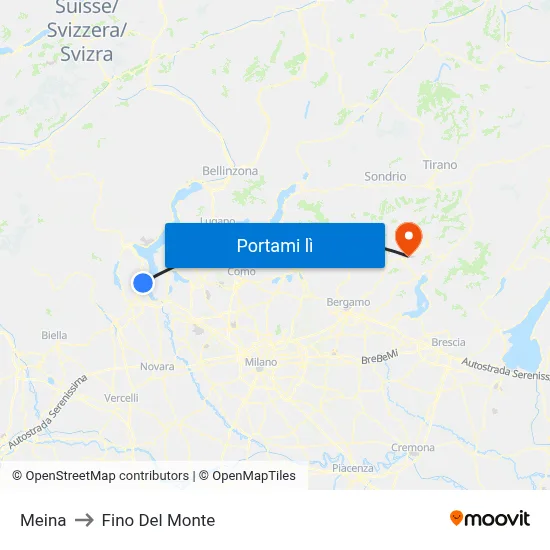 Meina to Fino Del Monte map