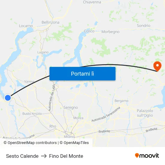 Sesto Calende to Fino Del Monte map