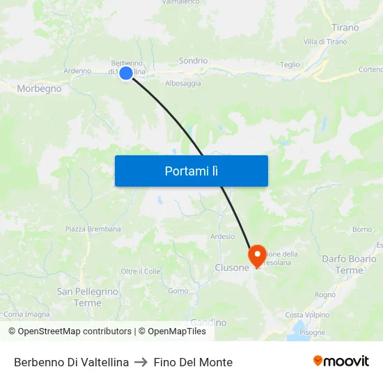 Berbenno Di Valtellina to Fino Del Monte map