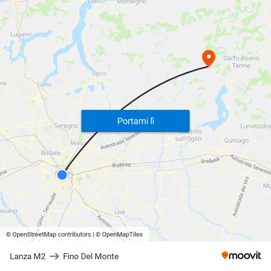 Lanza M2 to Fino Del Monte map