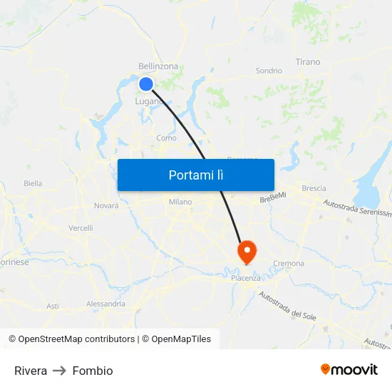 Rivera to Fombio map