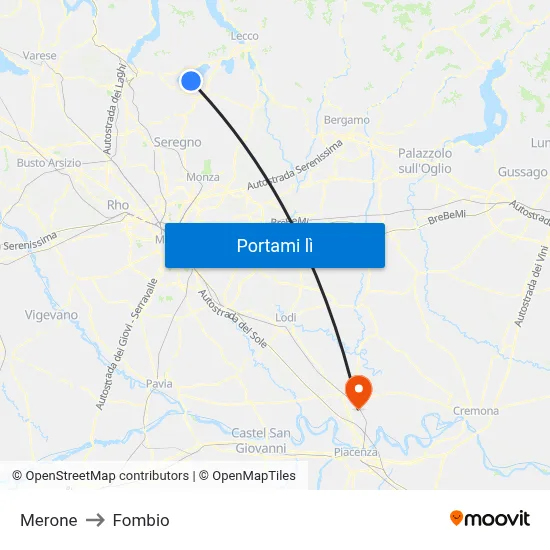 Merone to Fombio map