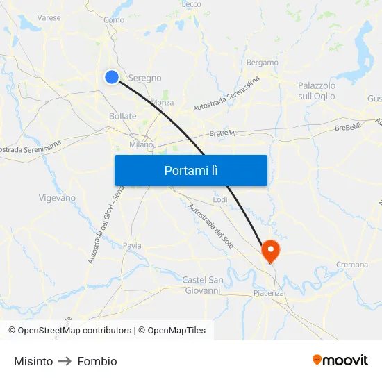 Misinto to Fombio map