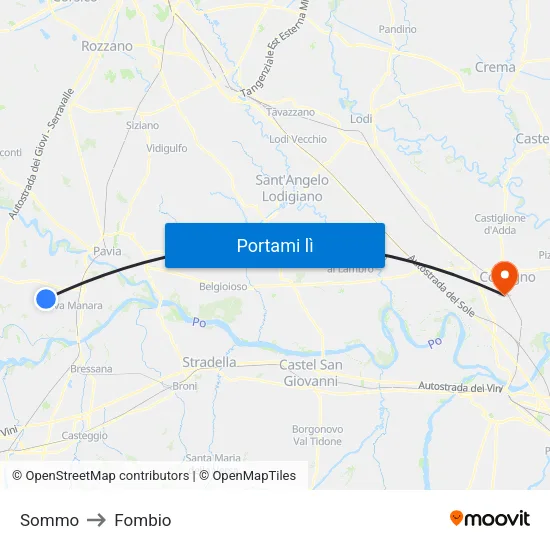 Sommo to Fombio map