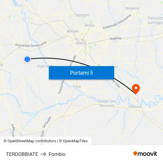 TERDOBBIATE to Fombio map
