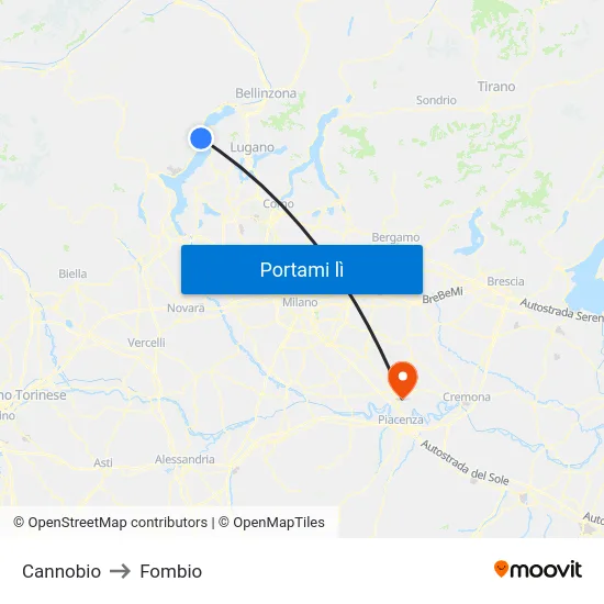 Cannobio to Fombio map