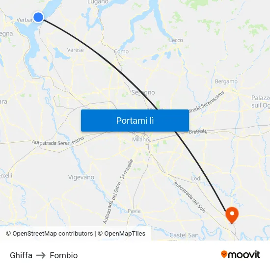 Ghiffa to Fombio map