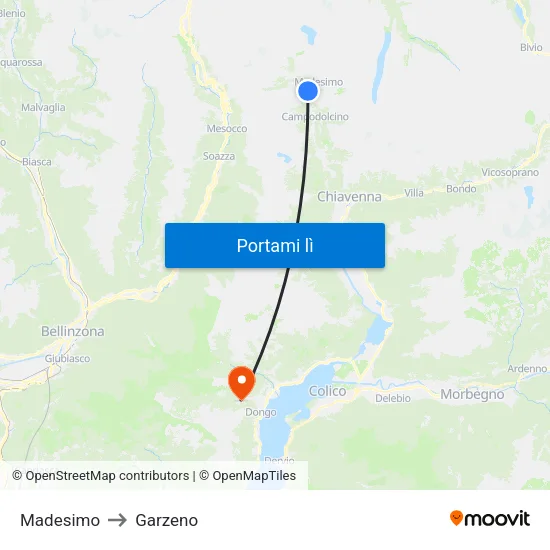Madesimo to Garzeno map